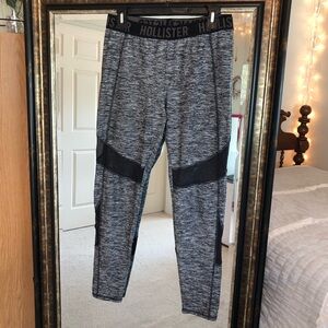 Hollister Workout Leggings Gray Black Mesh
